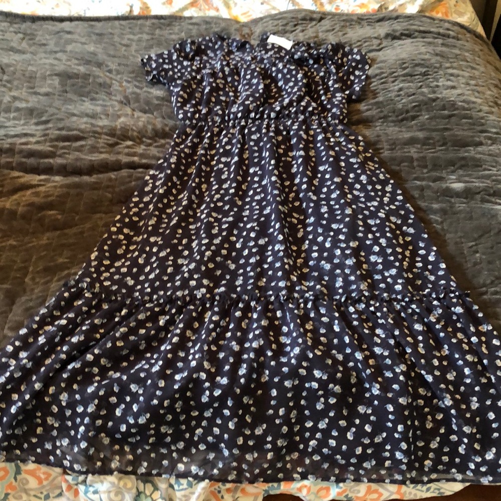 Navy Floral Dress